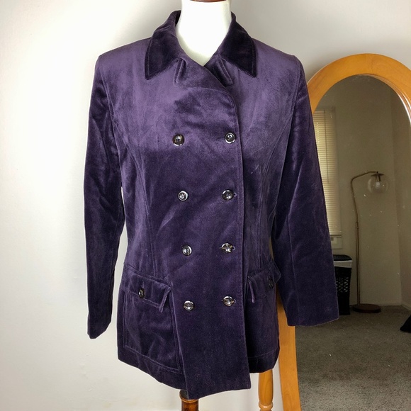 Liz Claiborne Jackets & Blazers - VINTAGE VELVET Double Breasted Jacket Purple MP